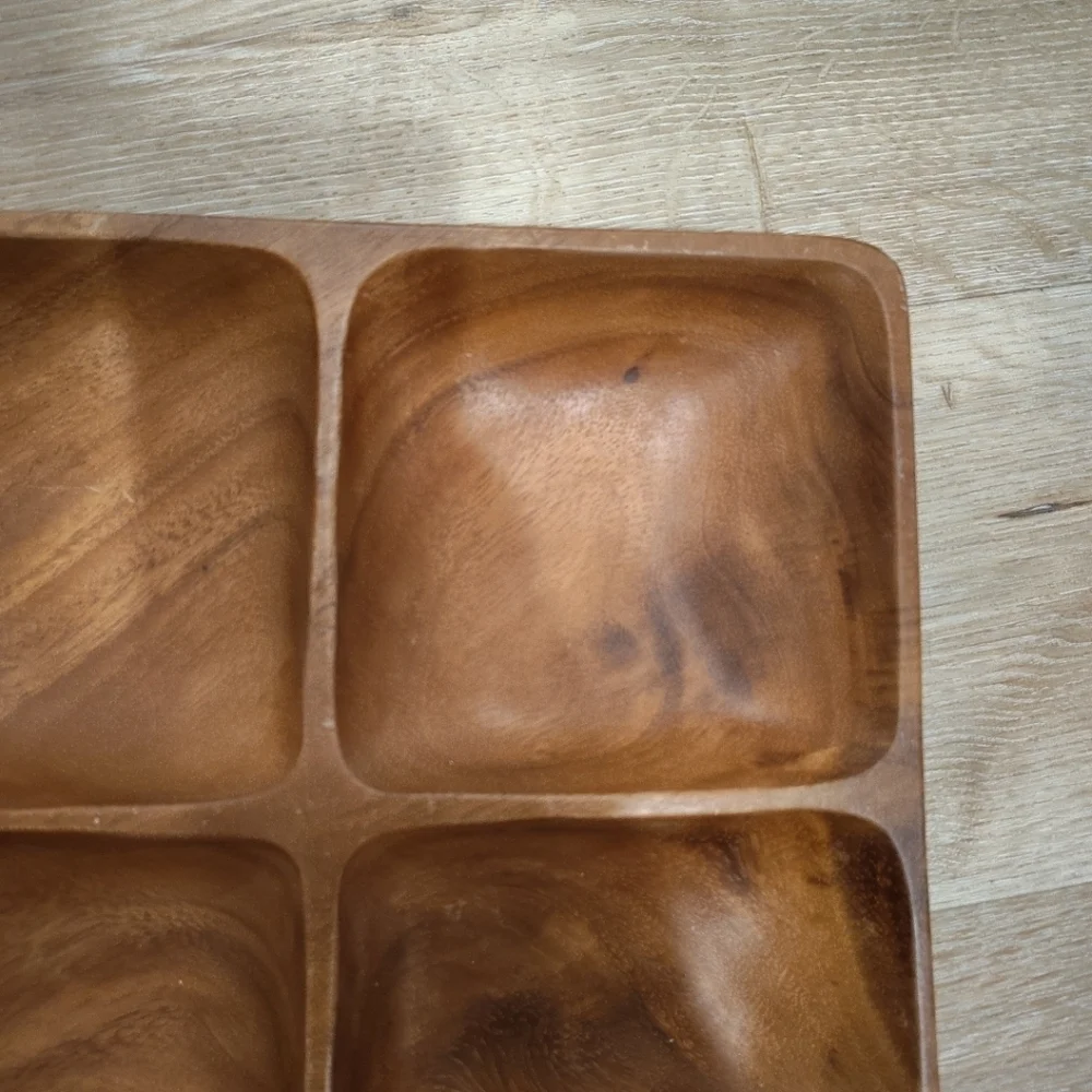 Wooden Quadruple Serving Tray